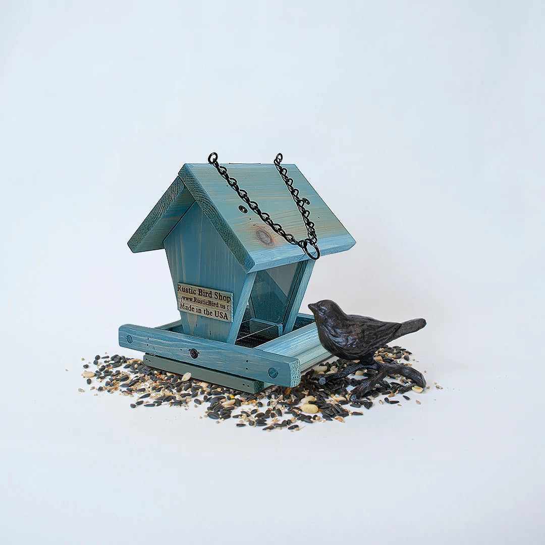 Hand-crafted Hopper Bird Feeder with Seed Sampler