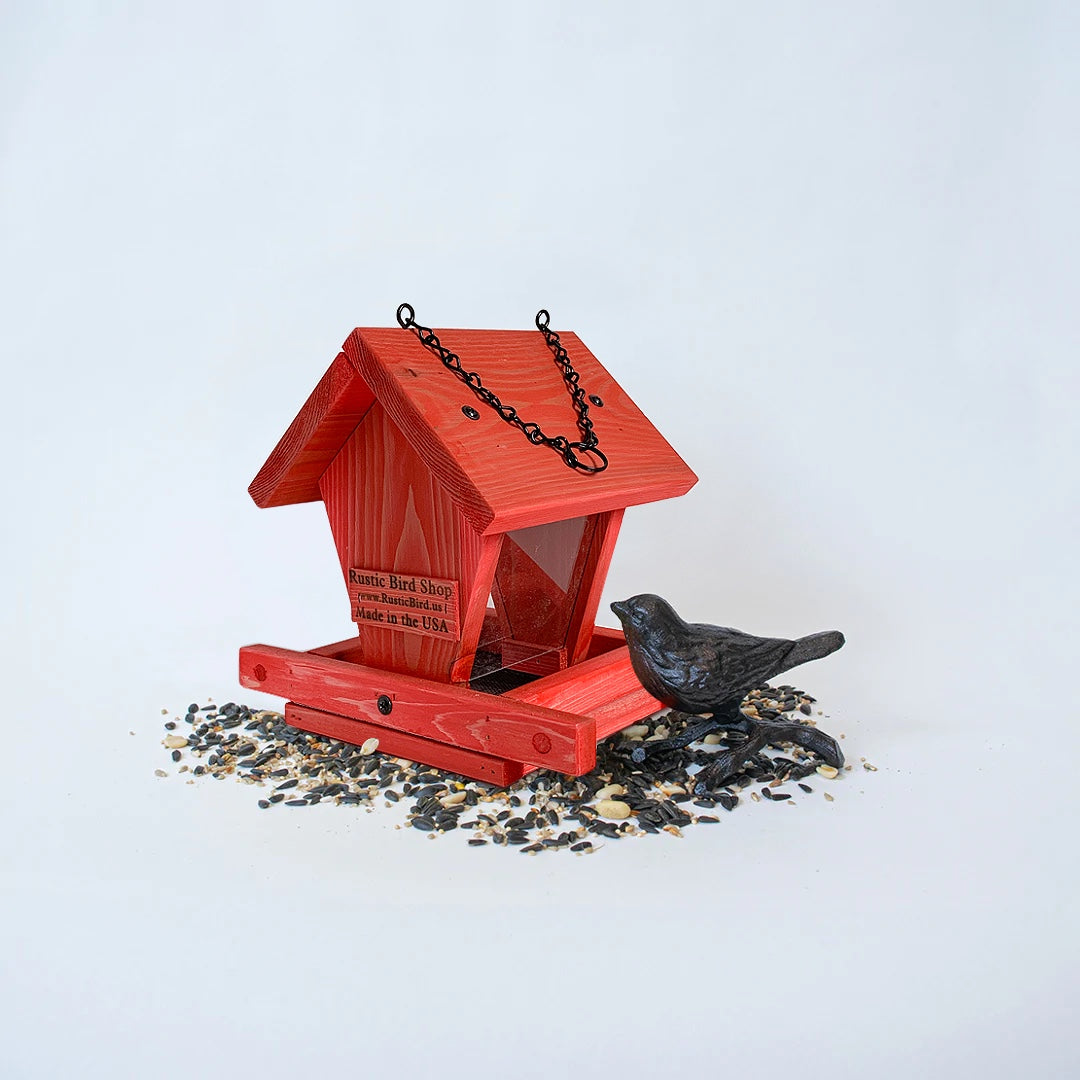 Hand-crafted Hopper Bird Feeder with Seed Sampler